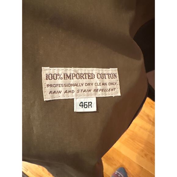 Vintage Henry Grethel Olive Green Trench Coat Size 46 - Picture 9 of 11